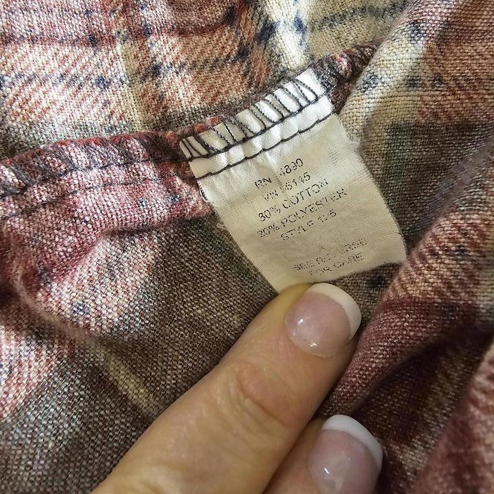 Haband Men's Large Plaid Flannel Shirt Made in Swaziland - Picture 3 of 4